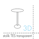 stolik TES transparentny